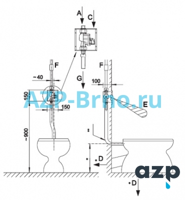 Бесконтактный смыв унитаза AUZ 3 AZP Brno Чехия (фото, схема) Бесконтактный смыв унитаза AUZ 3 AZP Brno Чехия (фото, схема)